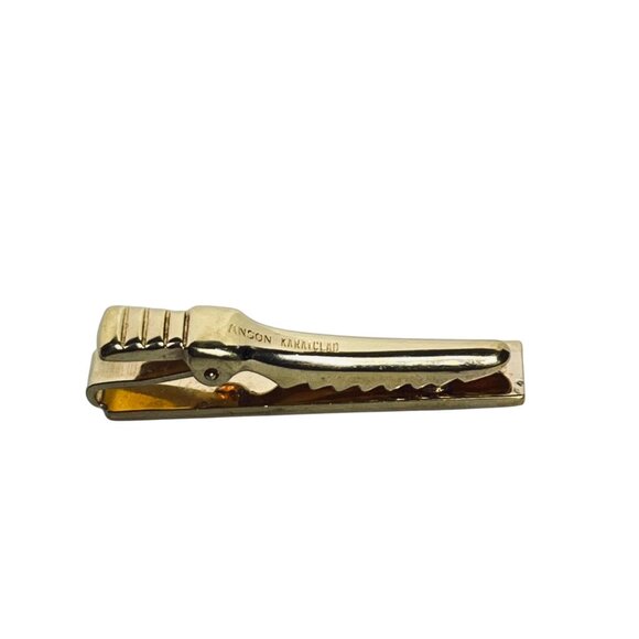 Anson Karat Clad Gold Plated And Clear Rhinestone Tie Bar (6064) - Picture 3 of 4